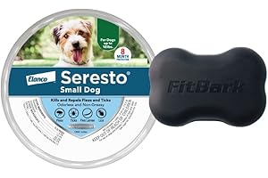 Seresto 8-Month Flea & Tick Prevention Collar for Small Dogs Up to 18 lbs Plus FitBark GPS Dog Tracker | Buy Together and Get Free 1-Year GPS Subscription ($255.33 Value)