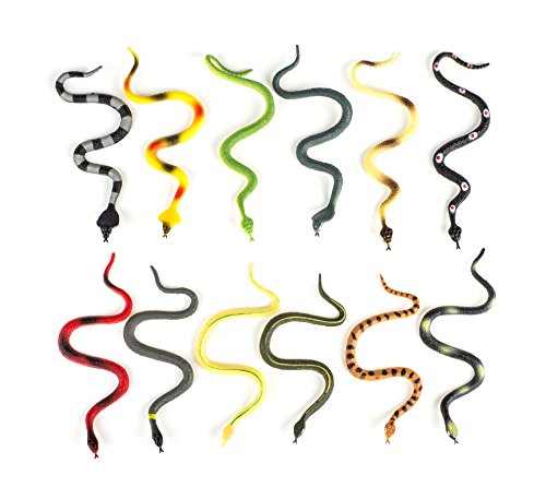 Hands On Learning Realistic Viper Snake Animal Figures, 1-Dozen, 6-Inch