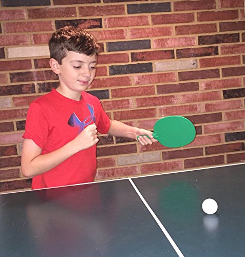 Plastic Ping Pong Paddles - Complete Set of 4 Durable Multi-Color, Blue, Red, Green, Yellow Paddles for Kids or Outdoor Tables at Camp, Vacation, Rec Centers. Textured for Easy Grip and Light Spin.