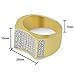 TOPGRILLZ 18K Gold Plated CZ Iced out Simulated Diamond Hip Hop Bling Punky Ring for Men