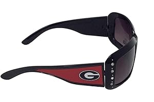 BANIFUL Georgia Bulldogs Black Sunglasses with Logo and Crystal Clear Rhinestones for Ladies