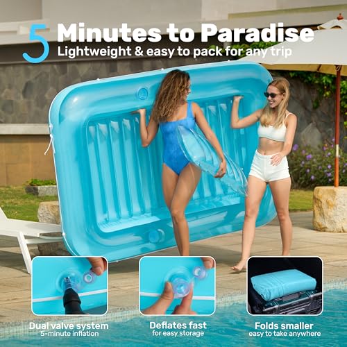Sloosh Gonflable mats 178 x 116 cm pour Piscine, Bain de Soleil pour Adultes, Flotteur de Piscine, Matelas Gonflable pour Adultes, divertissements d'été, fête Aquatique (Fleur Violette)