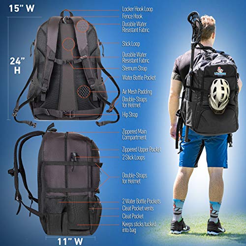 Lacrosse Backpack- Extra Large Deluxe Lacrosse Bag