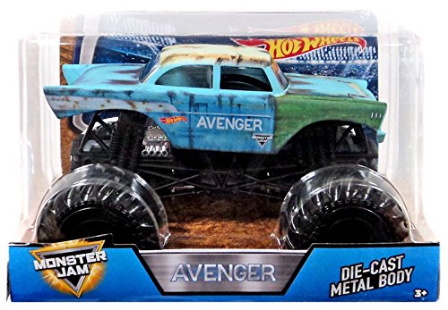 Hot Wheels 2018 Monster Jam 1:24 Avenger Junkyard Blue World Finals 17