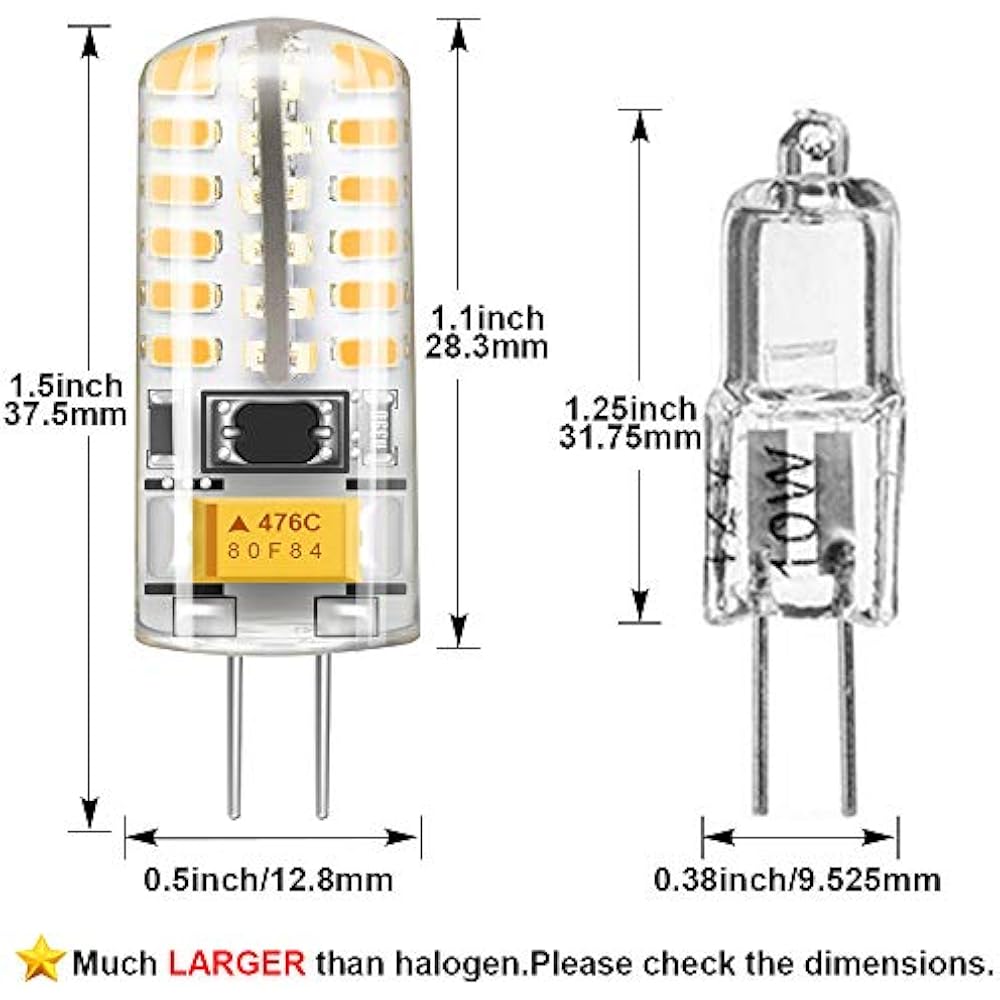 Unilamp G4 LED Bulbs Light 12 Pack 3W BiPin Base 30W Halogen