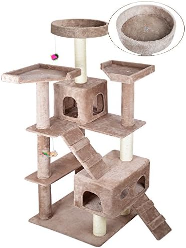 Vidagoods 72" Cat Tree Play House Condo Scratcher Post Furniture Bed CARB2-Certified Wood Particle-Board