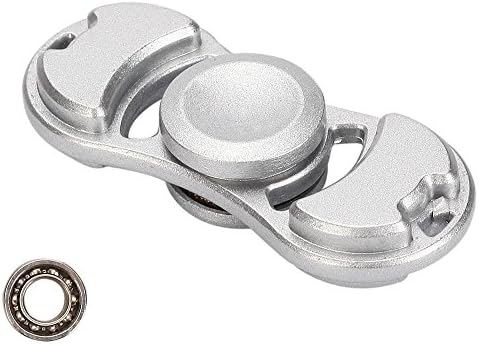Fidget Spinner, Quirrel-standard Zinc Alloy EDC Focus Toy Hand Spinners - Mute Bearing High Speed 1-3 Mins Spins with Spare Bearing - Silver