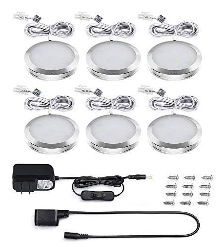 Dimmable LED Under Cabinet Light Under Counter Lighting for Kitchen Counter, Closet, Shelf Lights, 24W 1800 Lumens, 4000K Nature White,6 Pack