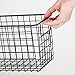 mDesign Slim Metal Wire Food Storage Organizer Basket with Handles for Organization in Kitchen Cabinets, Pantry Shelf, Bathroom, Laundry Room, Closets, Garage - Concerto Collection - Matte Black