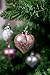 Clever Creations Christmas Heart Ornament Set Small Pink and White Heart with Glitter | Lightweight Shatter Resistant Design | 8 Pack | Festive Holiday Decor | 2
