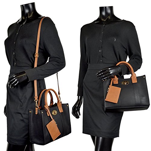 Women Handbag 3 Pieces Set Leather Shoulder Bag Satchel Purse 3 in 1 Simple Design White