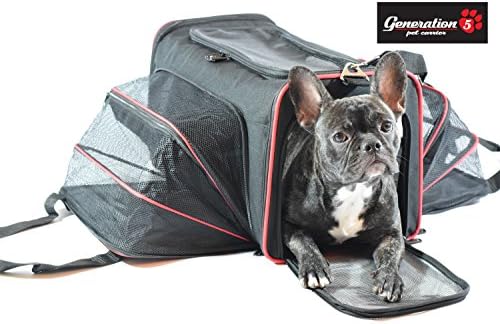 Expandable, Airline Approved Pet Travel Carrier For Small Dogs &amp; Cats By Generation 5 Pets - Steel Construction That Prevents Collapsing – Comfortable Carrying Handles – Spacious 2 Side Expansion