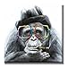 SEVEN WALL ARTS - Modern Animal Dog Painting Ready to Hang for Living Room Kids Room Home Décor (Cool Smoking Chimp, 24 x 24 Inch)