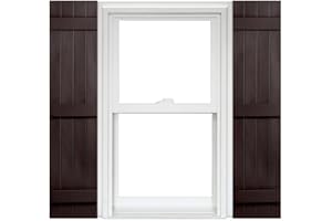 Polaris Homeside 4 Board and Batten Joined Vinyl Shutters (1 Pair) 14-1/2in. x 51in. - 022 Chocolate