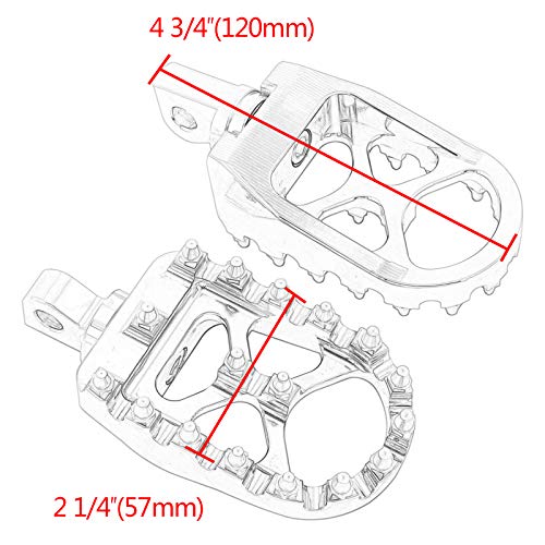 Wide Foot Pegs Motorcycle MX Rotating Custom Chopper Bobber Style Rear Footrests for Harley Dyna Sportster 883 Fatboy (Black)