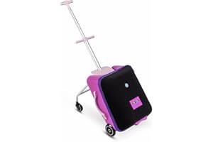 Micro Kickboard - Luggage Eazy - Foldable and Ride-able Swiss-Designed Luggage Case Carry-on for Kids, Ages 18 Months and Up (Violet)