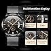 Watch Men Casual Stylish Stainless Steel Watch with Milanese Mesh Band, Waterproof Black Multifunctional Watch for Men