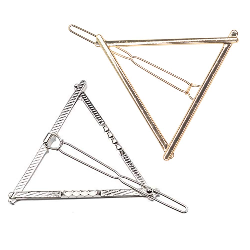 Gold Silver Minimalist Hair Clips Dainty Feather Hollow Hair Clips Set Feather Hair Pins Geometric Barrette Hair Accessories for Women : Beauty