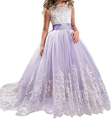 Girls Flower Princess Pageant Dress Kids Formal Long Maxi Party Gowns AT03
