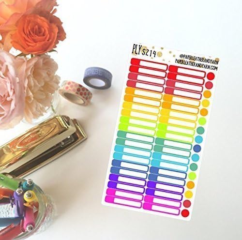 S106 Skinny Boxes - With White Center (56 Stickers) | Erin Condren | Vertical | Horizontal | Hourly