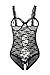 Amoretu Womens Sexy Lingerie Sheer Cupless Teddy Crotchless Lace Bodysuits