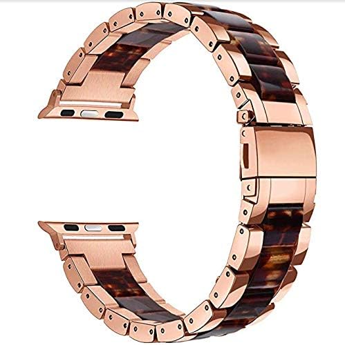 Mobile Advance Resin & Stainless Steel Band Bracelet for Apple Watch Series 5/4/3/2/1 (Turtoise, 38mm/40mm)