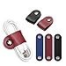 Seabaras Genuine Leather Cable Organizer Straps Cord Cable Management Cable Zip Ties for Headphone Earphone (Set of 3) (Dark Blue)