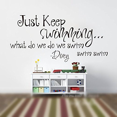 ghjft Vinyl Removable Wall Stickers Mural Decal Just Keep Swimming What do we do we swim Dory Baby Nursery Kids Room Decal Inspiration