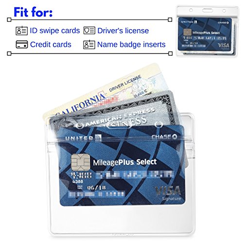 MIFFLIN Lanyard with Horizontal ID Holder (Royal Blue, 2.25x3.5", 100 Pack) Includes Paper Inserts