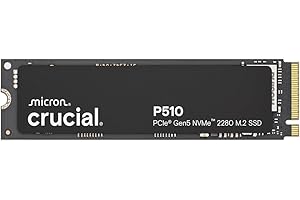 Crucial P510 PCIe Gen5 NVMe 1TB SSD, Up to 11,000MB/s, TLC NAND, Laptop & Desktop (PC) Compatible, for Gamers & Creatives, So