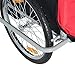 Aosom Elite Three-Wheel Bike Trailer for Kids Bicycle Cart for Two Children with 2 Security Harnesses & Storage, Red
