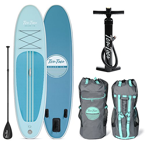 Ten Toes SUP Emporium Ten Toes Weekender Inflatable Stand Up Paddle Board Bundle, Medium/10', Marine