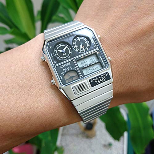 Citizen Record Label Analog Digital Watch Chronograph Analog Digital CITIZEN, multicolor (black / silver), 1 piece, Bracelet Type