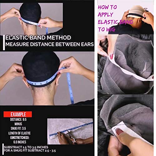 Luwigs 1.5inches Wide Black Elastic Bands Hair Wig Accessories for Making Wigs/Lace Frontal/Lace Closure 6pcs/lot