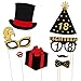 LUOEM 18th Birthday Photo Booth Props Glitter Birthday Photo Booth Props Birthday Party Decoration Favors Supplies 29Pcs