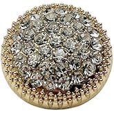 10PCS Round Metal Rhinestone Buttons for Clothing DIY Sewing Accessories Wedding Decaration Wholesale Luxury Fashion Decor Button (Gold, 25mm)