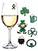 Simply Charmed St Patricks Day Magnetic Drink Markers and Wine Charms for Stemless Glasses Beer Mugs or Cocktails Fun Decorations for a Party or Irish Gift Set of 6