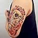 COKOHAPPY 4 Sheets Temporary Tattoo for Men Women Arm Shoulder Rose Skull Celtic Owl Clock Machine