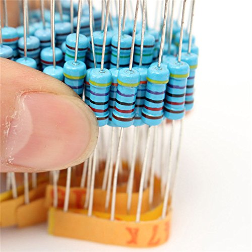 WiMas 1 ohm-1M ohm 1W 100 Value Metal Film Resistor Resistance Assorted Kit 1000Pcs