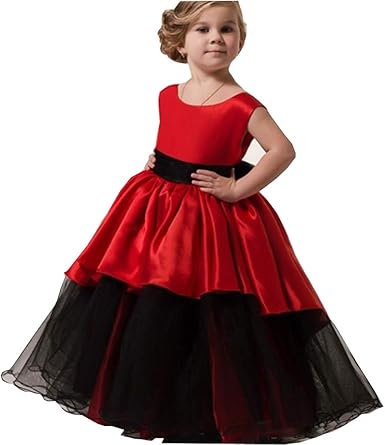 red and black flower girl dresses