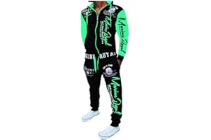 HHGKED Men 's Casual Tracksuit Hooded Full Zip Elastic Waistband Sweatsuit Set