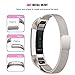 Oitom For Fitbit Alta HR Accessory Bands and For Fitbit Alta Band,Fashion Stainless Steel Milanese Loop Wristband (2 Pack Pearl White+Champagne, Large 6.7