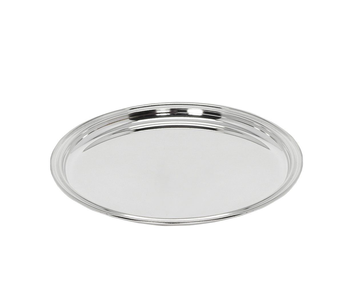 Edzard Serving Tray Pipe Silver Plated, Round, Diameter 8,7 in