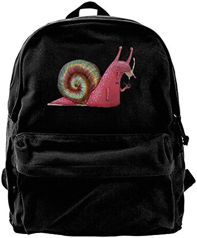 A Pink Snail Smoking A Pipe Unisex Canvas Shoulder Backpack School Bag Computer Bag