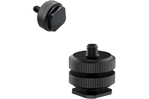 ESZKOZTA Camera Hot Shoe Mount(1 Pack) to 1/4"-20 Tripod Screw Adapter Flash Shoe Mount for DSLR Camera Rig