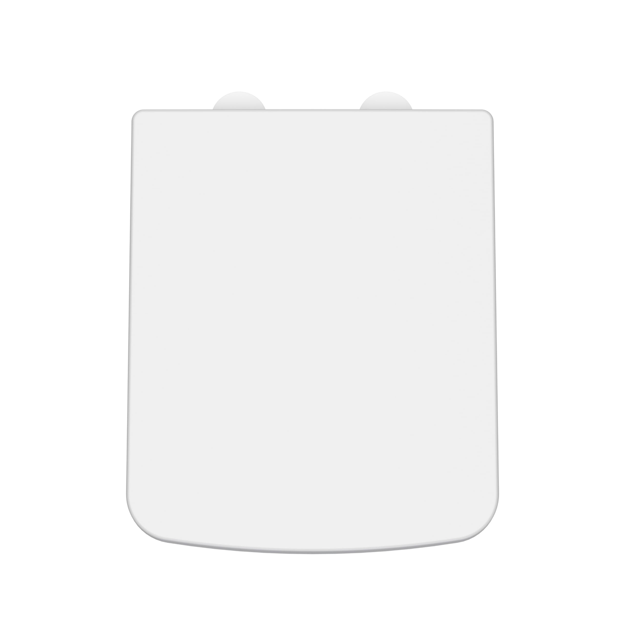 nuie NCH198W Modern Bathroom Square Soft Close Toilet Seat with White Cover Caps, 358 x 70 x 435mm, White
