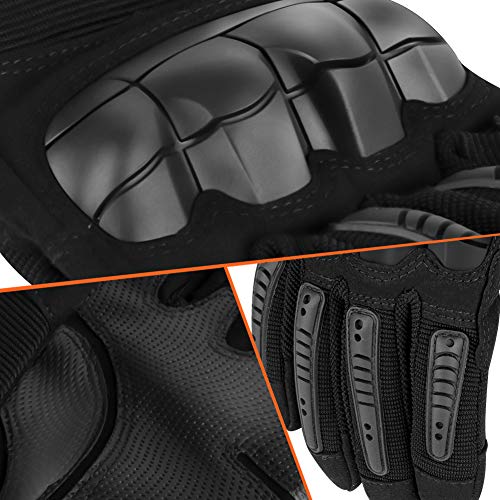 OBOSOE Tactical Gloves, Hard Knuckle Gloves Army Military Heavy Duty Gloves Touch Screen Full Finger Outdoor Gloves Motorcycle Riding Motorbike Airsoft Paintball Combat Hunting Hiking-L - Thumbnail 3
