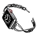 Secbolt Bands Compatible with Apple Watch Band 38mm 40mm 41mm 42mm(Series 10) Iwatch SE Series 10/9/8/7/6/5/4/3/2/1 Women Dressy Jewelry Metal Accessories Wristband Strap, Black