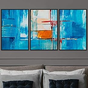 signwin 3 Piece Framed Canvas Wall Art Abstract...