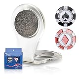 Golf Ball Marker Clip - Two Poker Chip Markers - Attach To Your Pocket Edge, Belt, Clothes - Strong, Easy To Use Magnetic Mechanism - Transparent Color To Match With Anything . Great Gift!